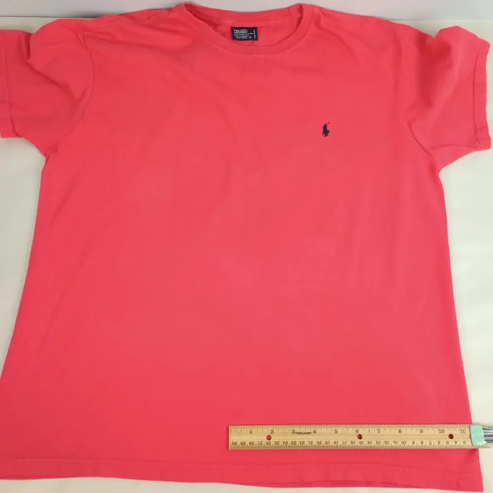 VTG Polo By Ralph Lauren Men M Red Embroidered Logo Designer Short Sleeve Tshirt